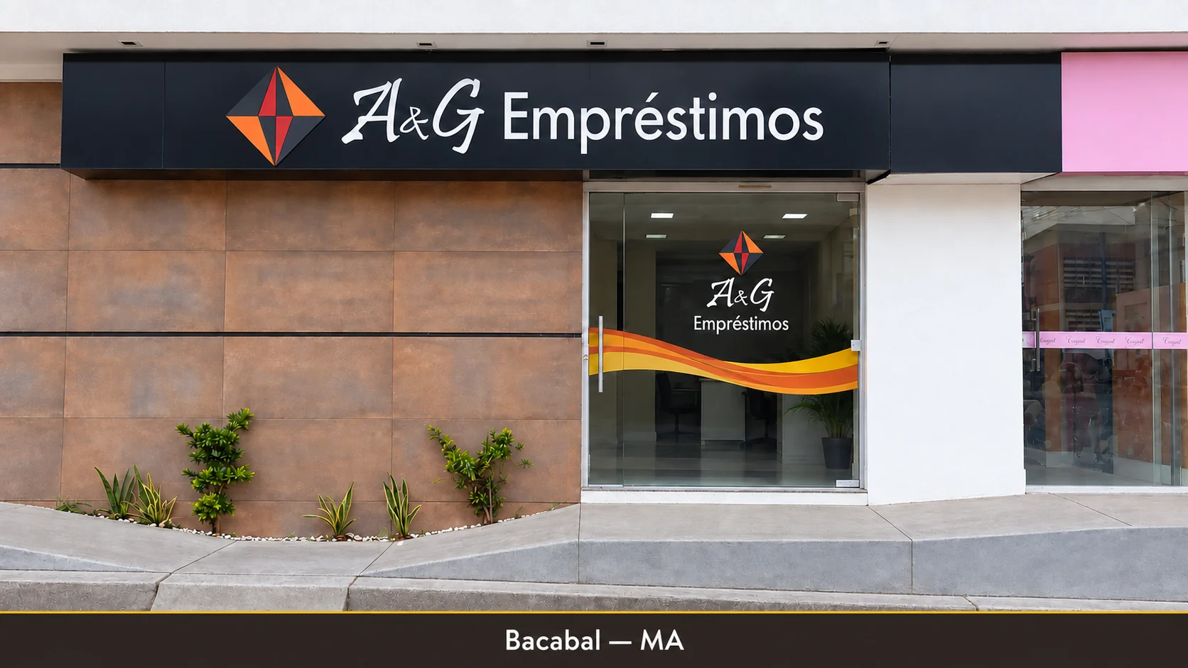 Fachada da unidade A&G Empréstimos em Bacabal