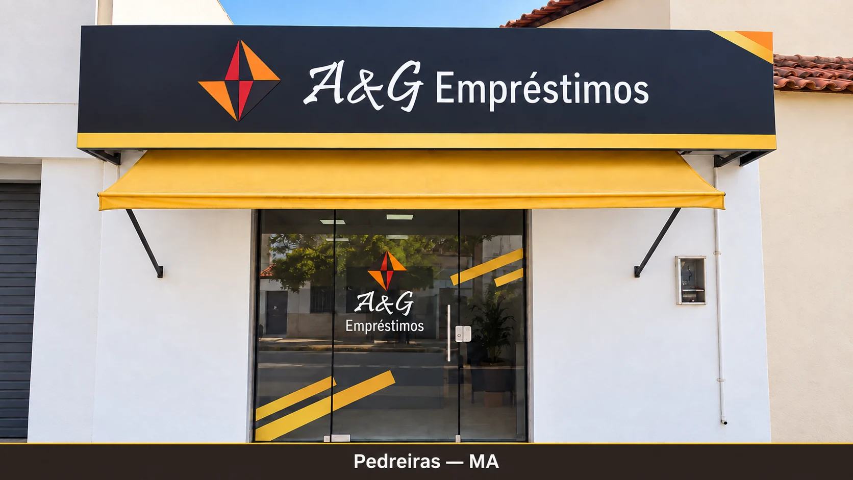 Fachada da unidade A&G Empréstimos em Pedreiras