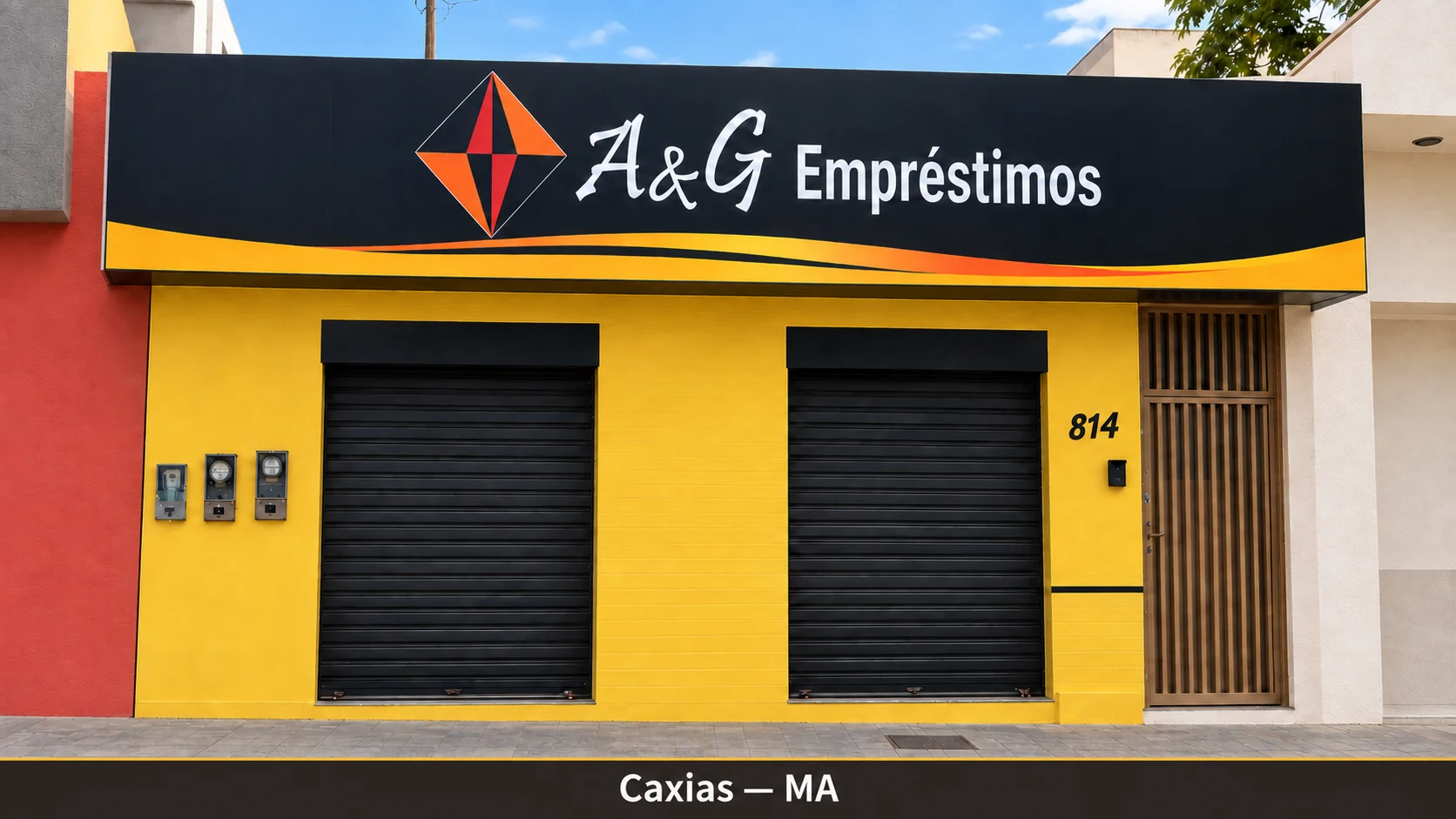Fachada da unidade A&G Empréstimos em Caxias